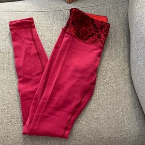 Lululemon red snake print leggings